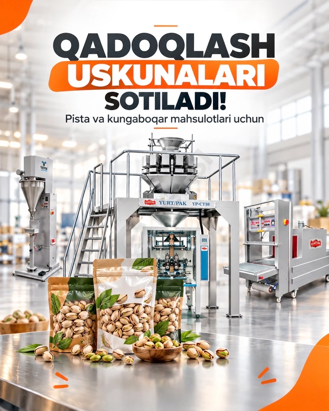 Yong‘oq, urug‘ va quruq mevalarni qovurish hamda qadoqlash fabrikasi sotiladi - Cover Photo