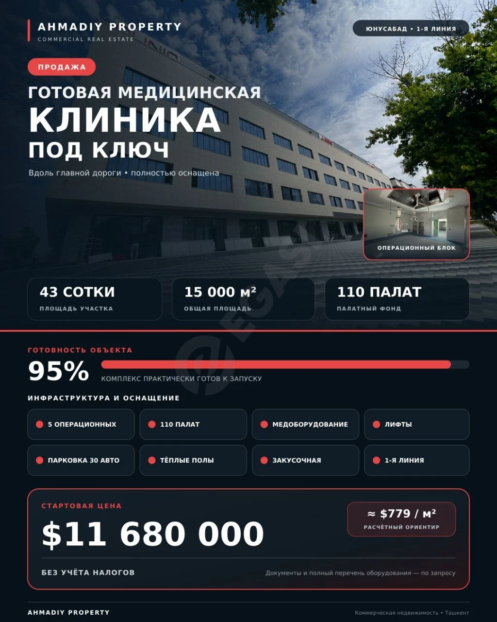 Tayyor tibbiy klinika kalit ostida, Yunusabad rayoni - Cover Photo