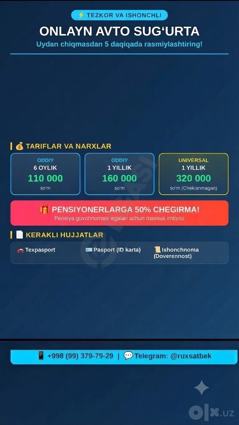 Avto sug‘urta ishonchli — rasm 1/1