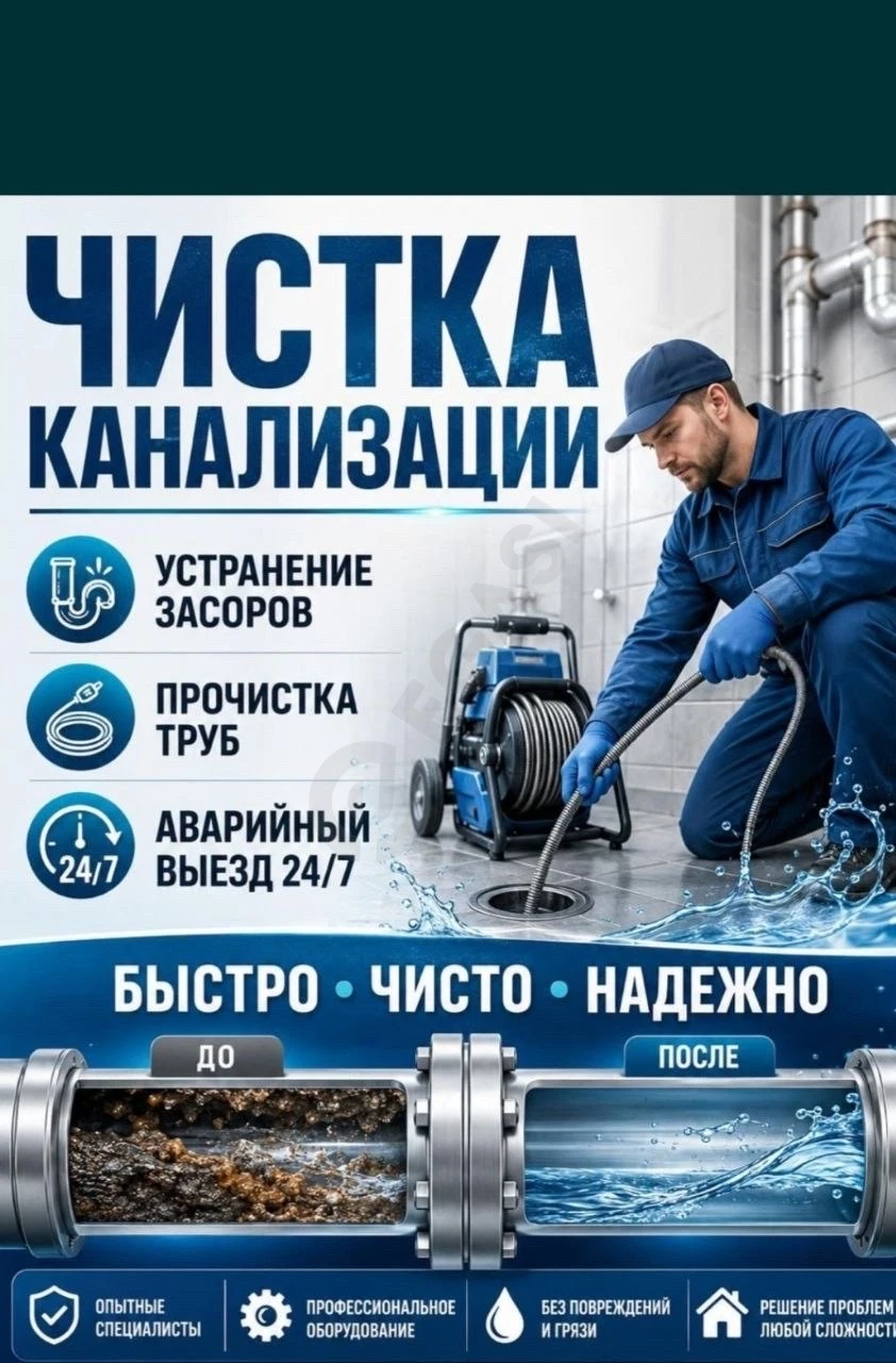 Kanalizatsiya tozalash 24/7 Чистка канализации - Cover Photo
