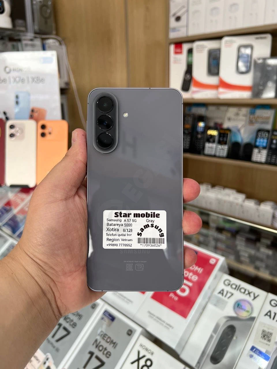 📱Samsung A 57 5 G🌎Region: Vetnam📊Xotirasi: 8/128 Gb🔋Batareya: 5000 mAh🛡Dokument: Bor⚙️Xolati: Yangidek🔸Rangi: Gray💡Imei: O'tgan✔️💵Narxi: 360 $💬Aloqa uc - Cover Photo