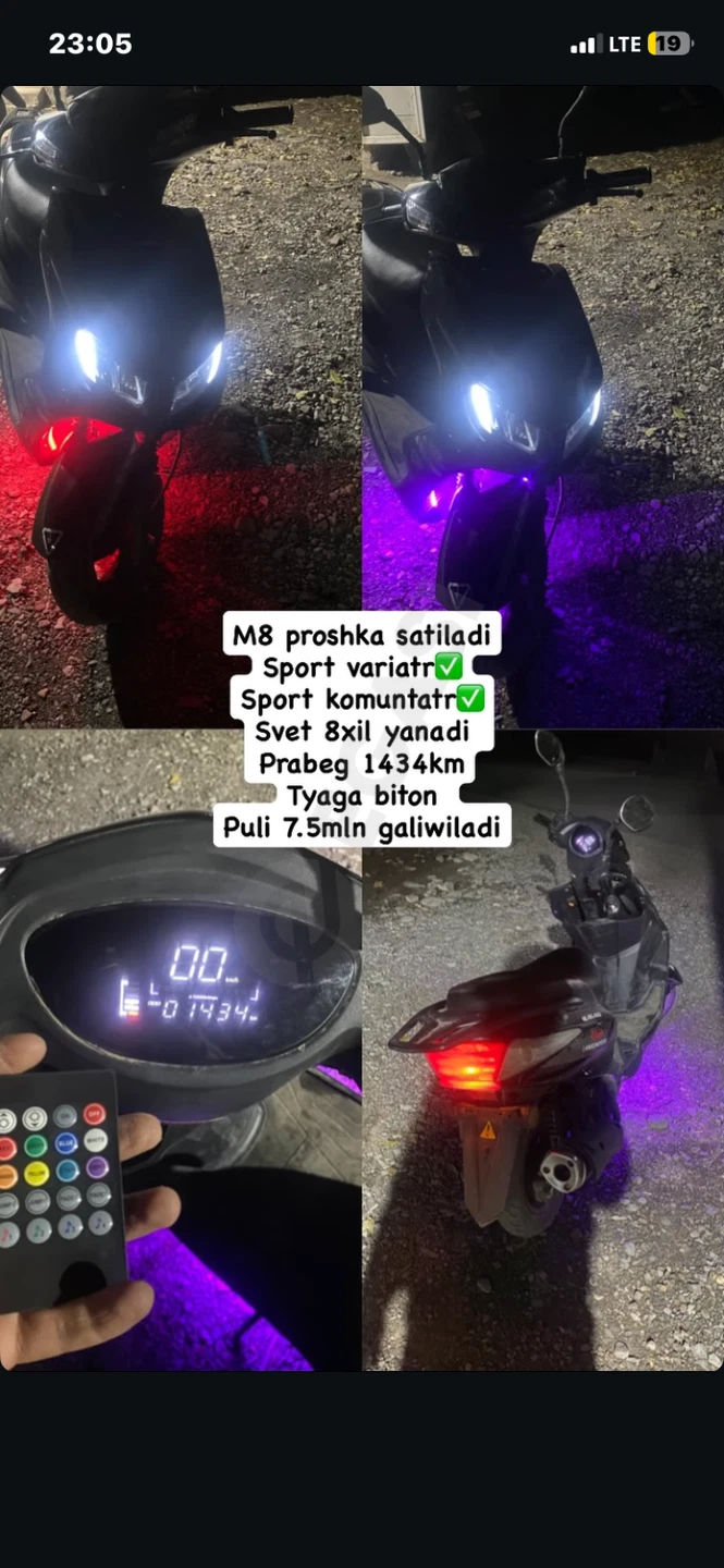 M8 proshka benzinli skuter sotiladi 150kub mator - Cover Photo