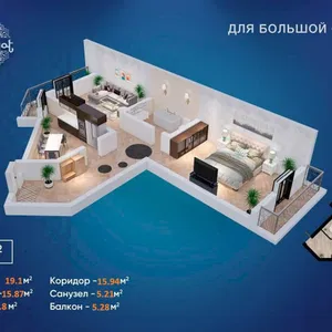 Sotiladi: 2 xonali kvartira, 74 m², Yashnobod